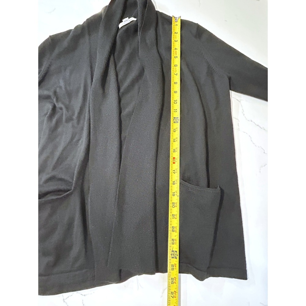Calvin Klein Womens Black Wool Blend Open Front Shawl Collar Cardigan Sweater M - Picture 9 of 9